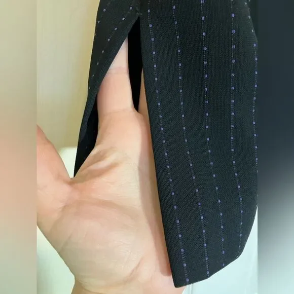 NWT, Tahari, pencil skirt, slit on either side, black with purple detail, size 6 - Picture 3 of 4